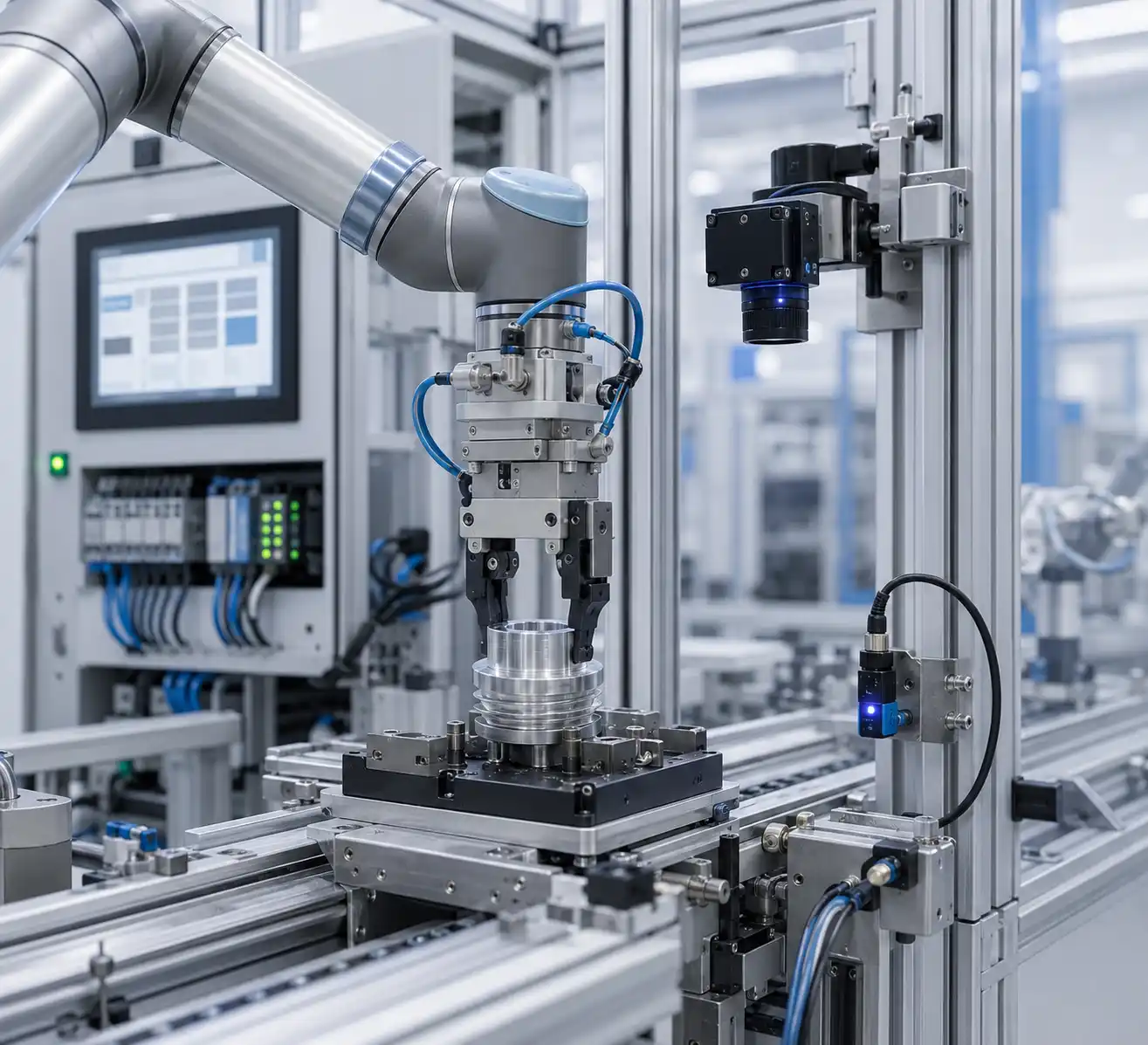 Gabinete eléctrico y componentes de automatización industrial